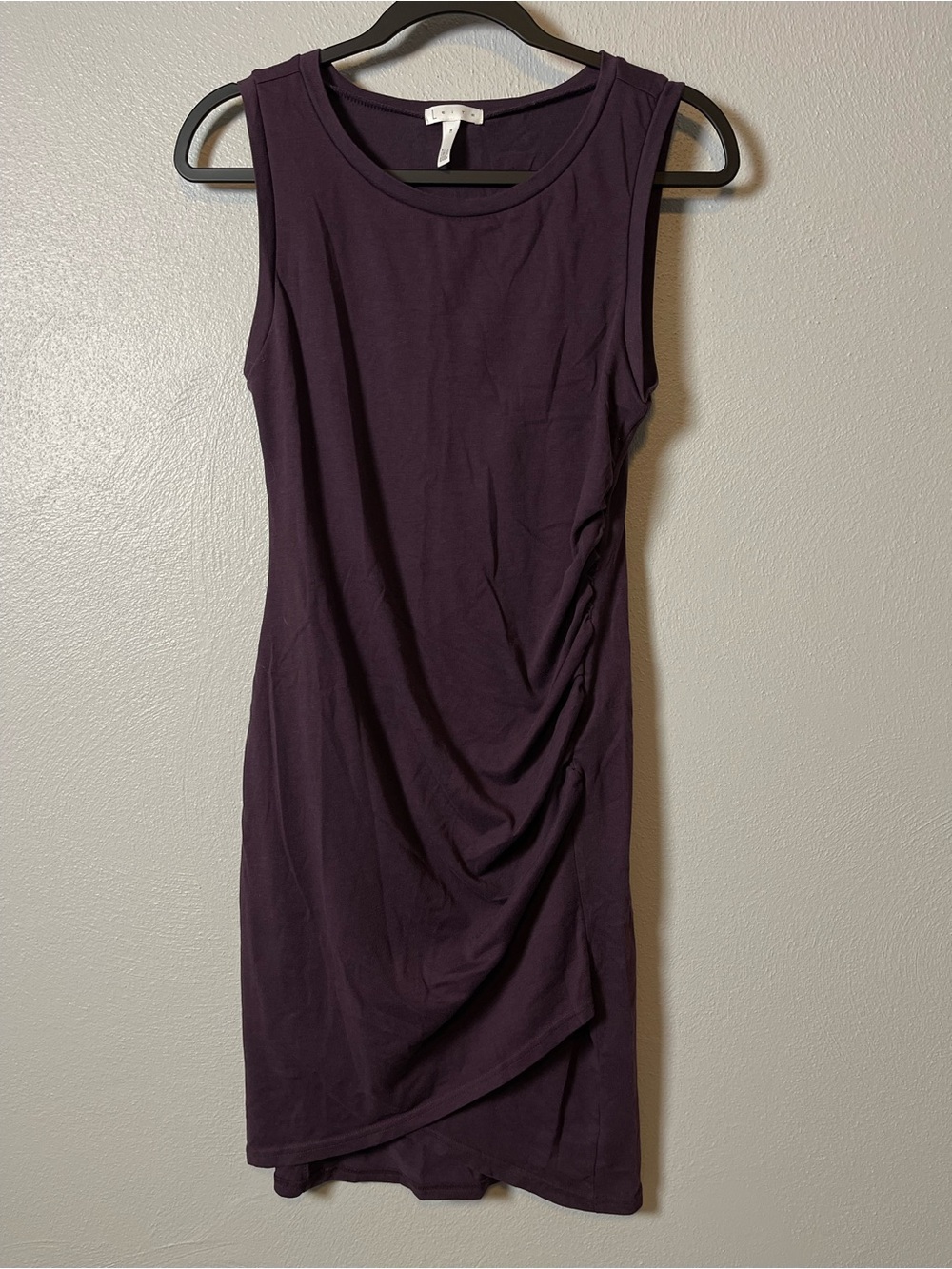 Leith- Ruched Tank Dress in Plum